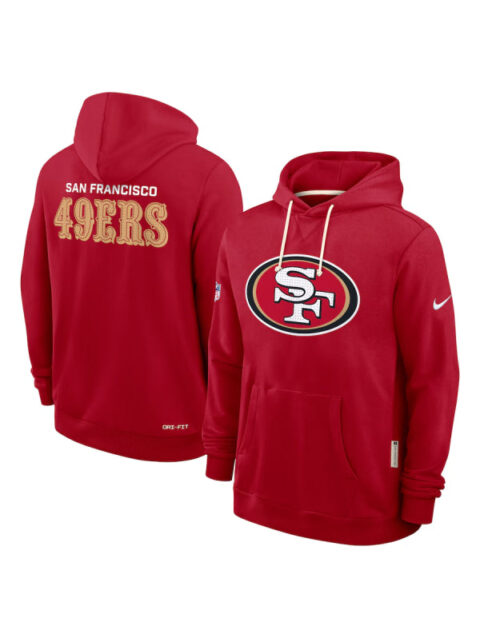 Nike Red San Francisco 49ers Sideline Initial Home Hoodie