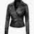 Ninfa Women’s Black Asymmetrical Biker Leather Jacket