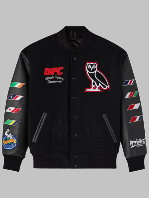 OVO x UFC Championship Black Varsity Jacket