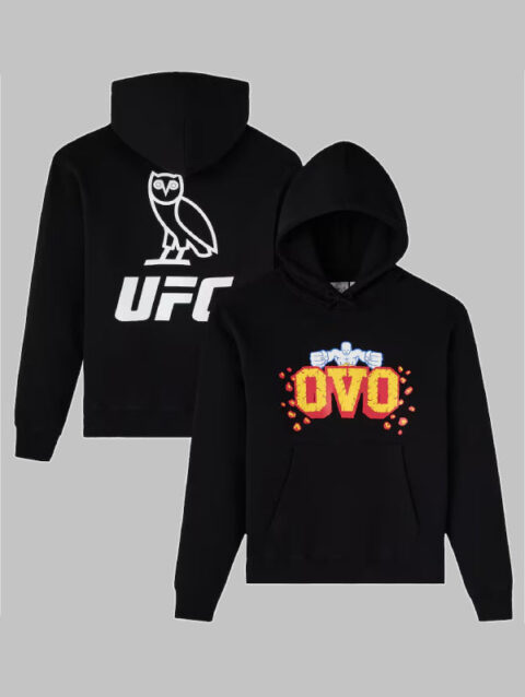 OVO x UFC Flame Logo Hoodie Black
