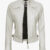 Off White Quilted Biker Jacket for Women