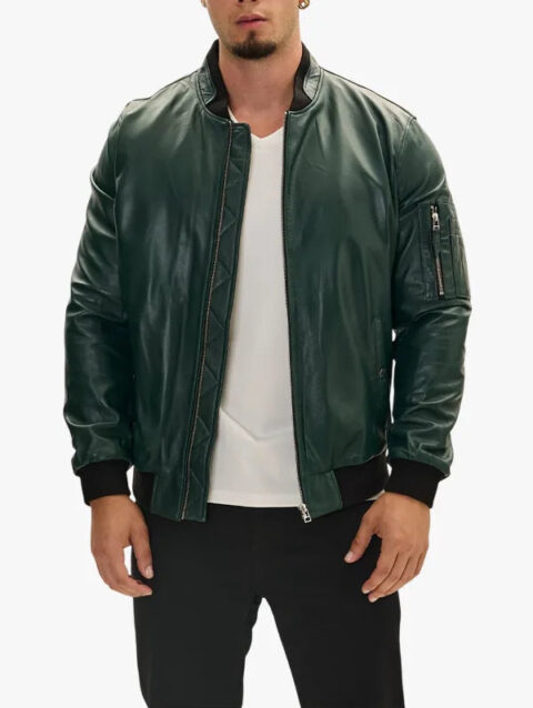Olive Green Jacket In Bomber Style