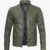 Olive Green Mens Cafe Racer Jacket