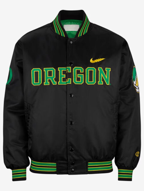 Oregon Nike Grateful Duck Bomber Jacket Black