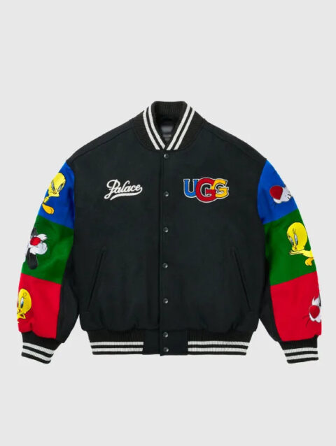 Palace Ugg Looney Tunes Varsity Jacket Black