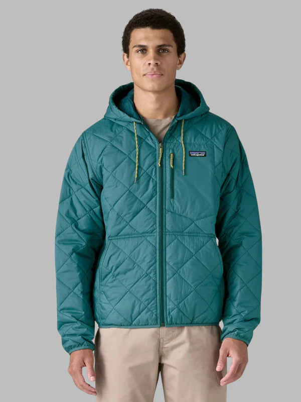 Patagonia Mens Diamond Quilted Bomber Hoody Jacket Blue