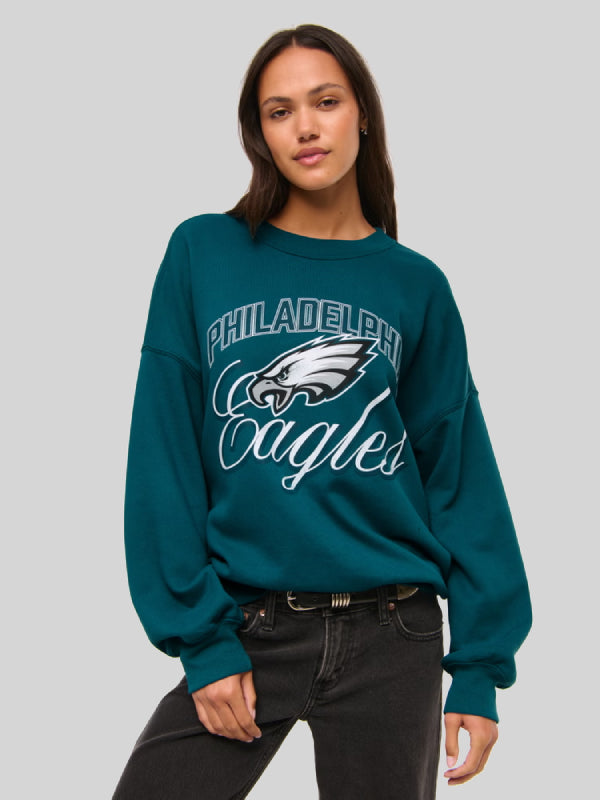 Philadelphia Eagles Abercrombie Vintage Sunday Crew Green