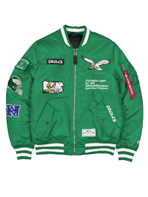 Philadelphia Eagles New Era x Alpha Industries MA-1 Bomber Jacket Green