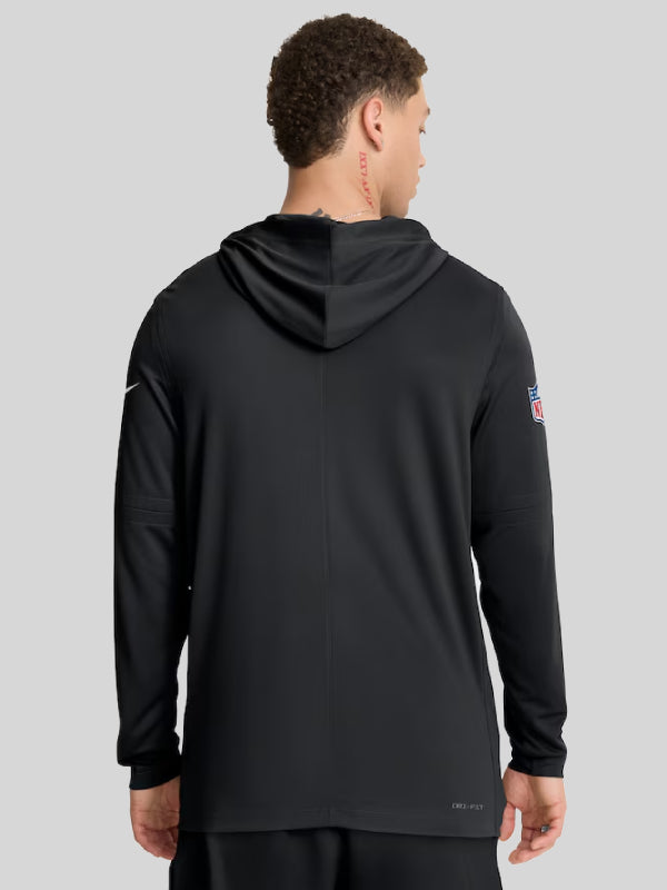 Philadelphia Eagles Pure Fury Performance Long Sleeve Hoodie T-Shirt Black