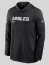 Philadelphia Eagles Sideline Pure Fury Performance Long Sleeve Hoodie T-Shirt Black