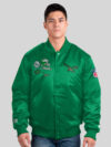 Philadelphia Eagles Starter Kelly Green Satin Varsity Jacket