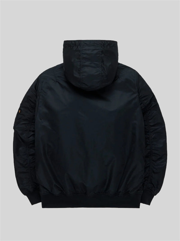 Philadelphia Eagles x Alpha Industries x NewEraL-2B Black Hooded Bomber Jacket