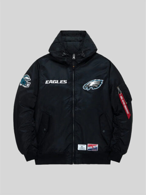 Philadelphia Eagles x Alpha x New Era L-2B Bomber Jacket Black