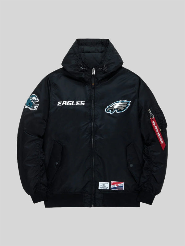 Philadelphia Eagles x Alpha x New Era L-2B Bomber Jacket Black