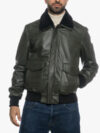 Pilota Olive Green Jacket With Black Shearling Collar