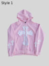 Pink Cross Zip Hoodie