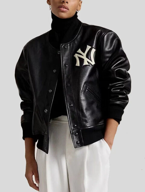 Polo-Ralph-Lauren-Yankees-Black-Leather-Jacket