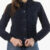 Polo Womens Blue Suede Bomber Jacket