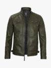 Quilted Shoulder Green Jacket
