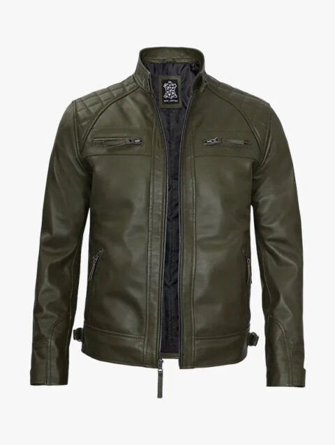 Quilted Shoulder Green Jacket