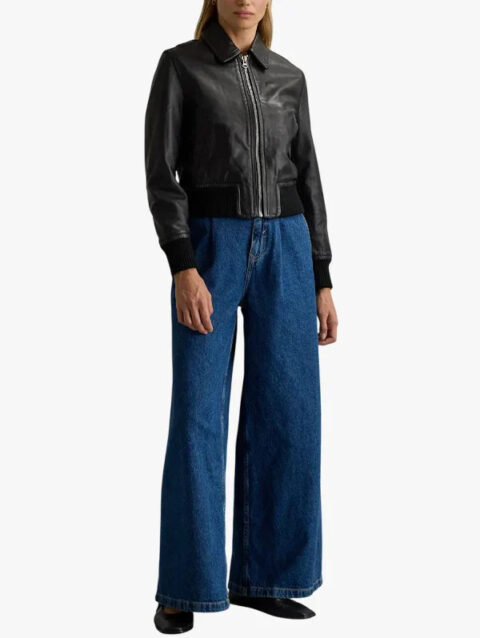 Quince 100% Washed Leather Bomber Jacket