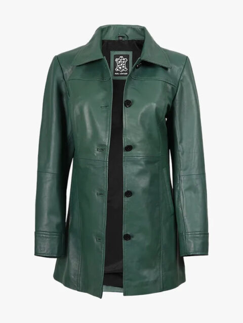 Real Green Coat 34-length Jacket For Women