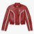 Redline Bolt High-Collar Leather Biker Jacket