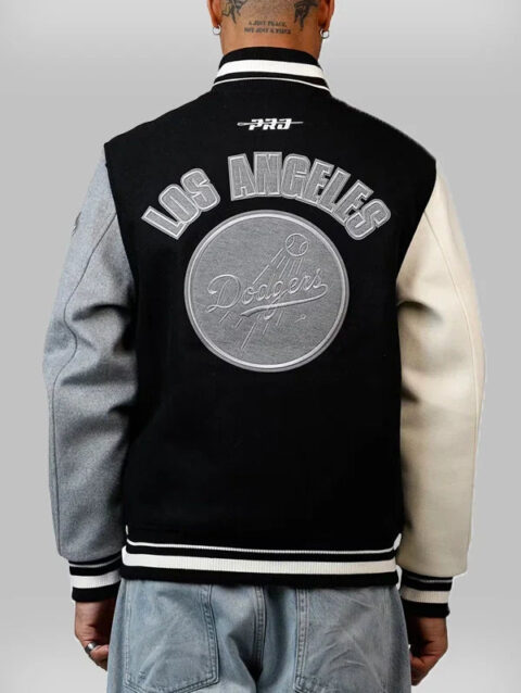 Reverse French Terry Dodgers Wool Varsity Jacket