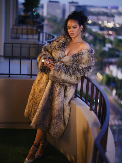 Rihanna Fur Coat
