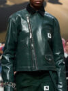 Sacai x Carhartt Leather Jacket Green