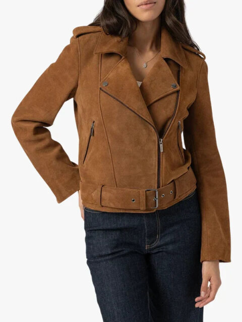 Saint and Sofia Luther Suede Jacket Camel