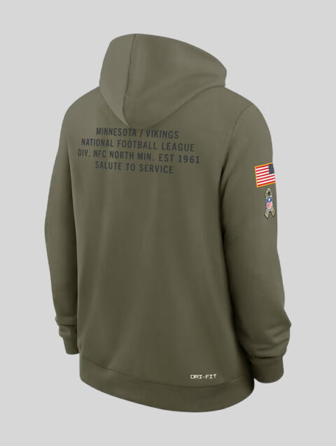 Salute to Service 2025 Minnesota Vikings Nike Dri Fit Hoodie
