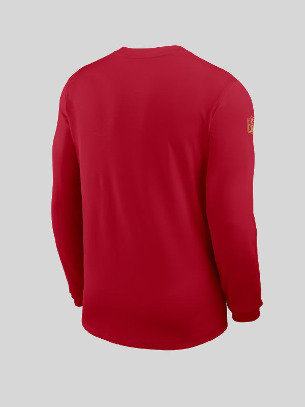 San Francisco 49ers Nike Red Sideline Coach Dri-FIT Long Sleeve Shirt