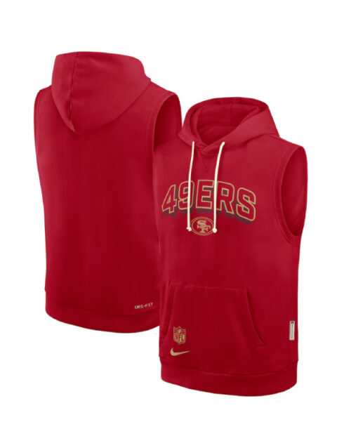 San Francisco 49ers Sleeveless Hoodie Red