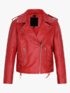 Scarlet Striker Women’s Classic Red Moto Jacket