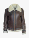 Schott NYC Women's Sheepskin B-3 Bomber Jacket