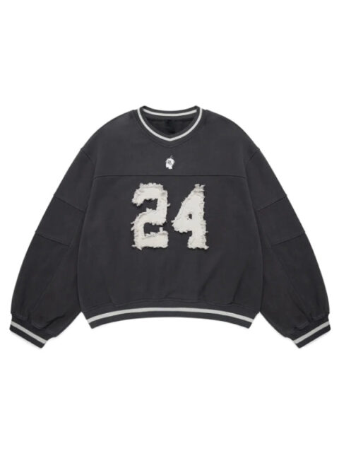 Shinzo Futtoboru Heavy weight Washed Black Jersey Crewneck