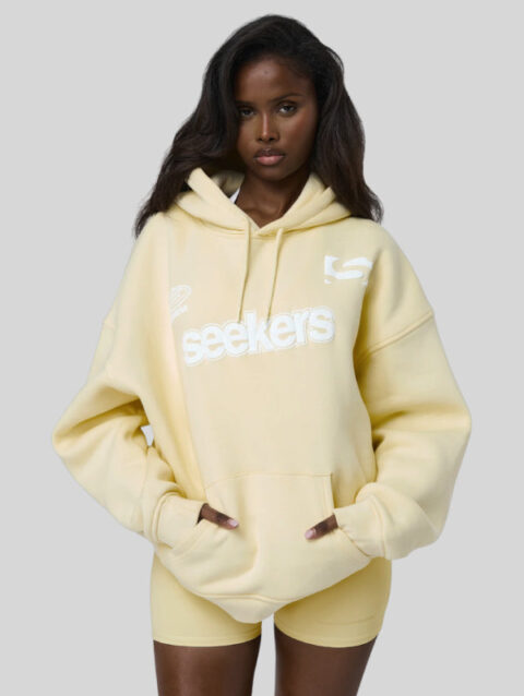 Sisters and Seekers Motif Hoodie Butter Yellow