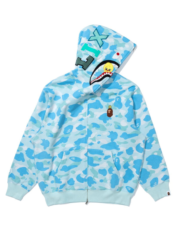 Stray Kids x Bape Wolf Chan Shark Full Zip Hoodie Blue