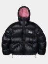 Stussy-Puffer-Jacket-Black-Pink