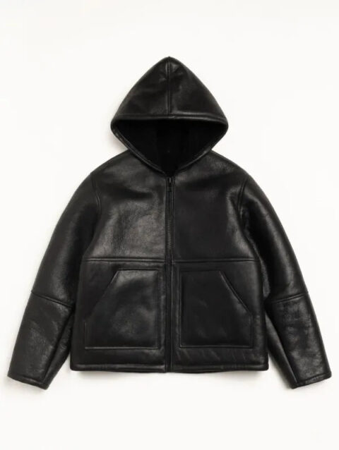 Stussy Shearling Hooded Jacket Black