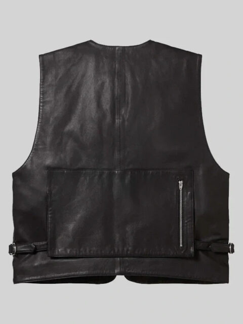 Supreme Cargo Leather Vest Black