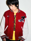 Supreme Micky Varsity Jacket Red and White