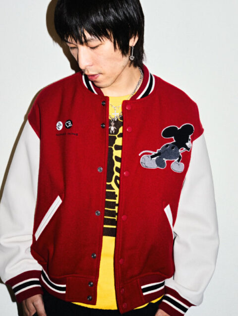 Supreme Micky Varsity Jacket Red and White