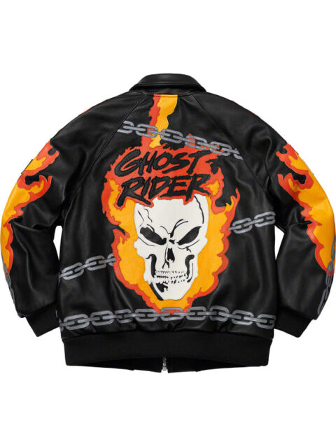 Supreme Vanson Ghost Rider Leather Jacket Black