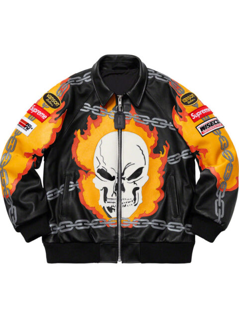 Supreme Vanson Leathers Ghost Rider Jacket Black