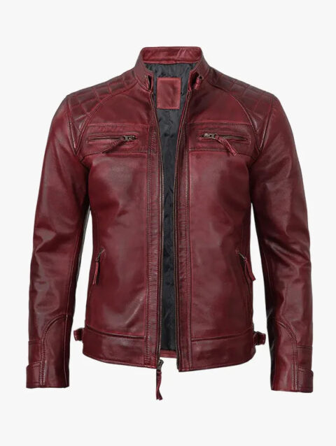 Tall Men's Real Leather Biker Jacket