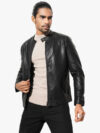 Tanjim Black Leather Jacket