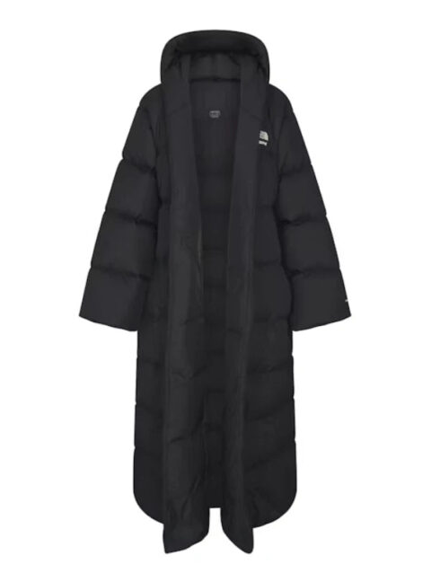 The North Face x Skims Nuptse Wrap Black Parka Coat