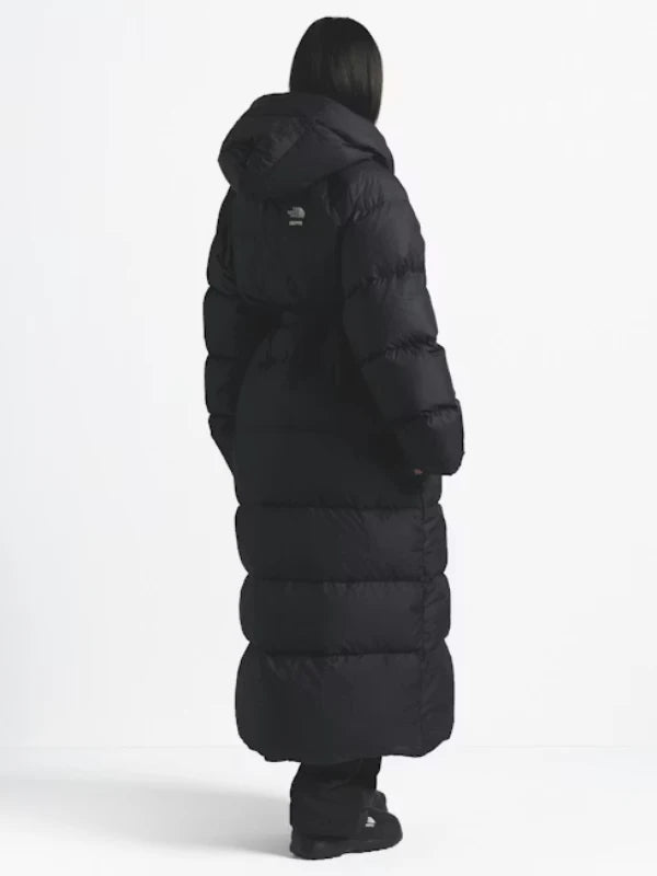 The North Face x Skims Nuptse Wrap Black Puffer Coat